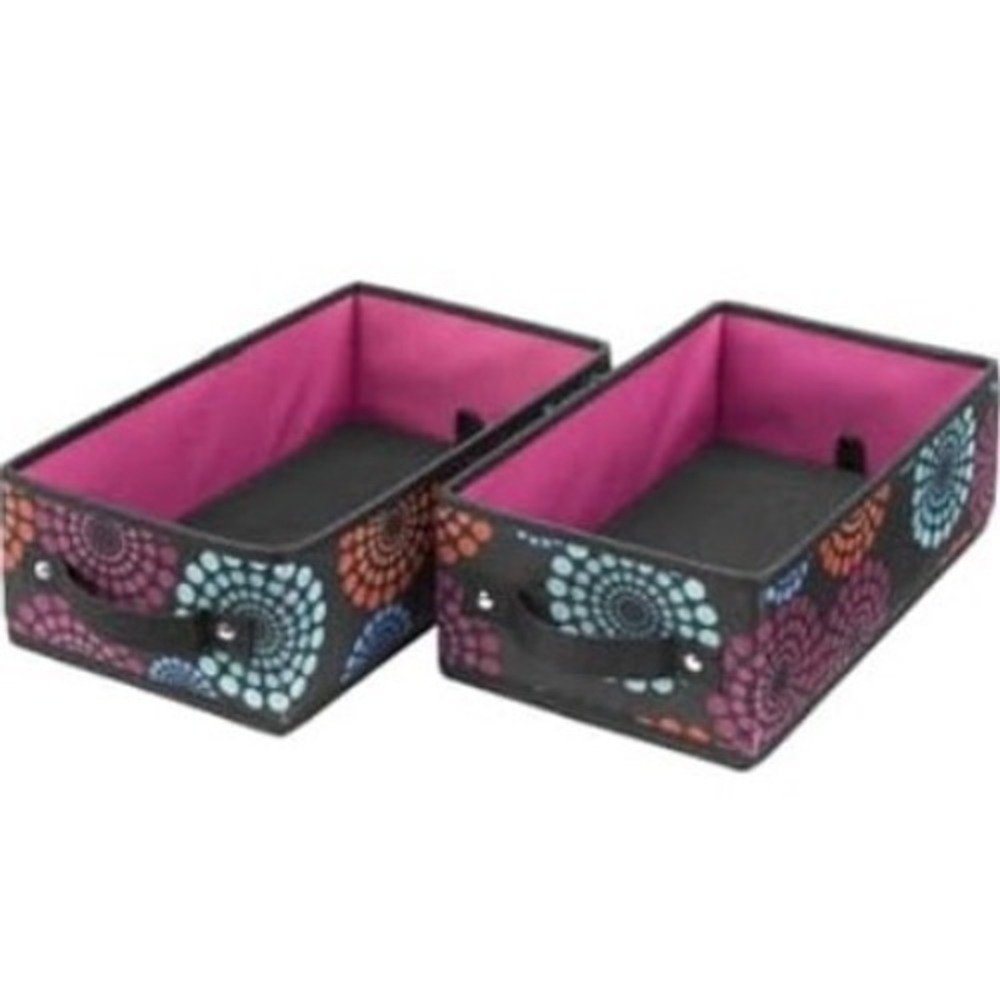 Fabric Storage Bin Box Drawer Organizer for Home Office Floral - Set of 4